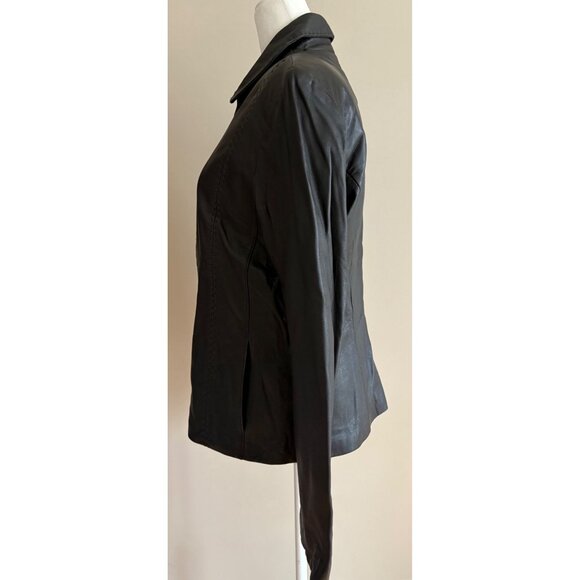 Y2K Lambskin Leather Full Zip Jacket Deep Chocolate Brown Women’s Medium - Picture 6 of 13